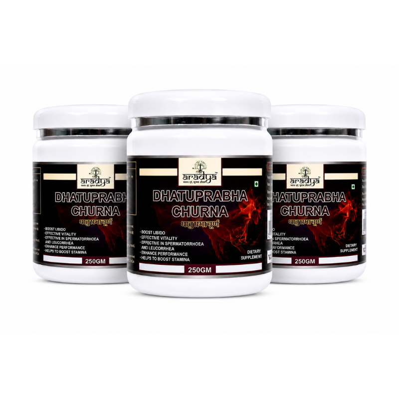 Aradya Dhatu Prabha Churna – Pack of 3 | Ayurvedic Men’s Vitality & Strength Support