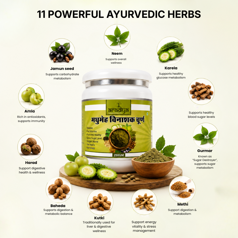 Madhumeh Vinashak Churna | Ayurvedic Blood Sugar & Metabolic Wellness Support | 250g × 3