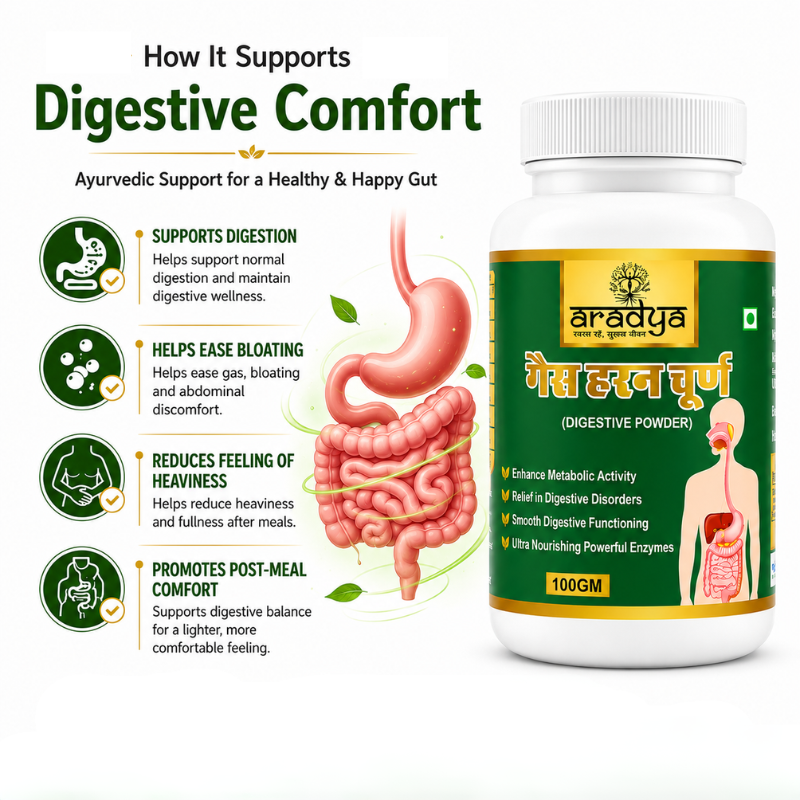 Gas Haran Churna – Pack of 4 | Ayurvedic Digestive Support for Gas, Bloating, Heaviness & Post-Meal Comfort