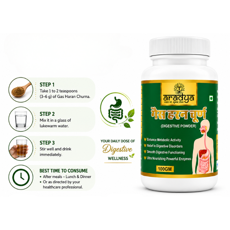 Gas Haran Churna – Pack of 4 | Ayurvedic Digestive Support for Gas, Bloating, Heaviness & Post-Meal Comfort