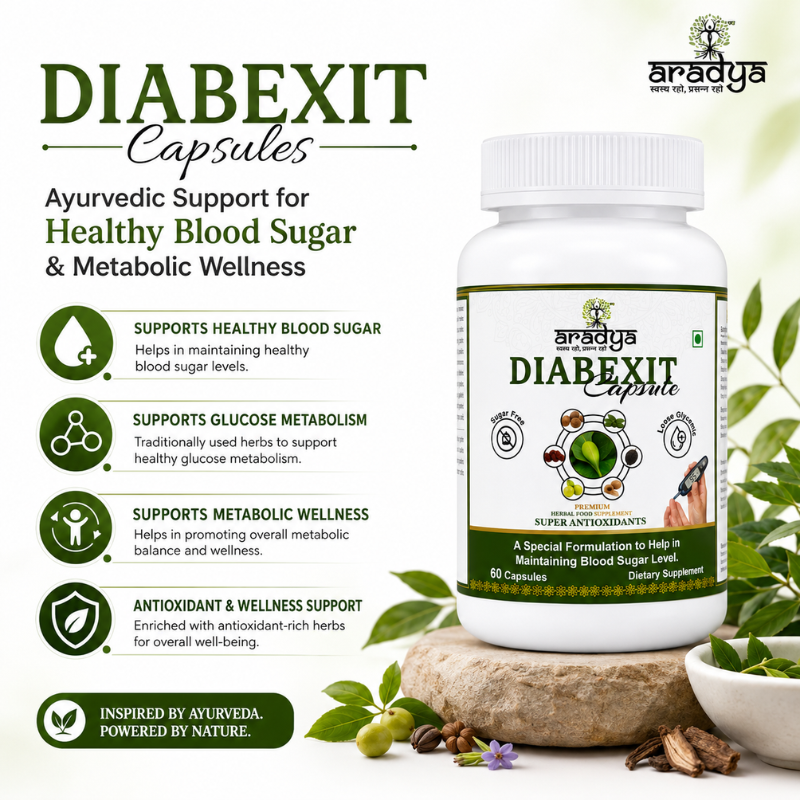 Aradya Diabexit Capsules | Ayurvedic Support for Healthy Blood Sugar & Metabolic Wellness